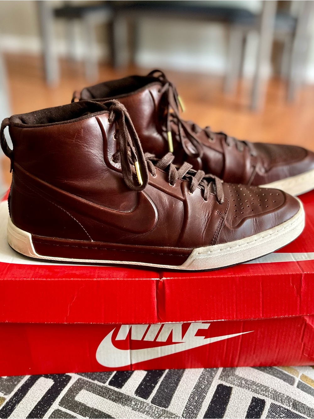 Nike Air Royal Mid VT Baroque Brown Leather High Top Sneakers Mens 10
